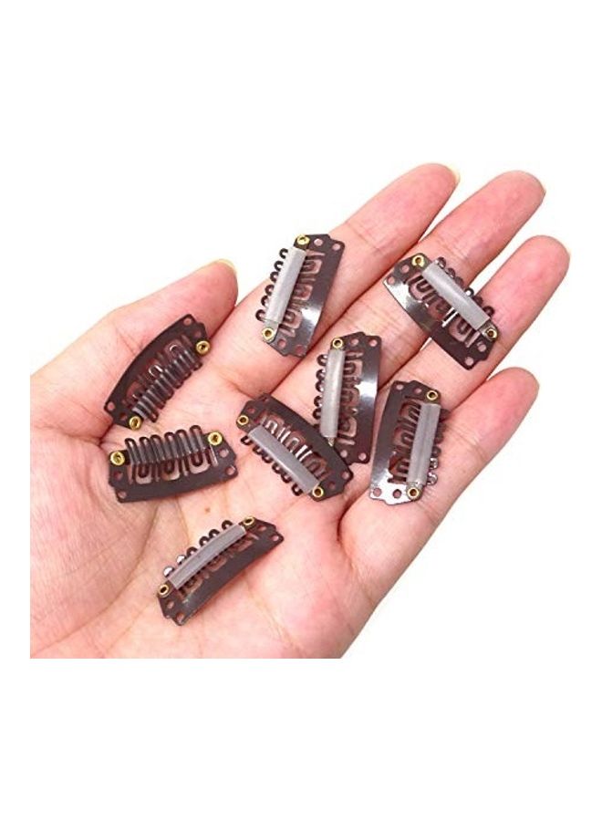 HONBAY 50-Piece 6-Teeth U-Shape Snap Clips for Hair Extensions Black 1.1inch - Image 2