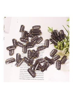 HONBAY 50-Piece 6-Teeth U-Shape Snap Clips for Hair Extensions Black 1.1inch  - Image 3