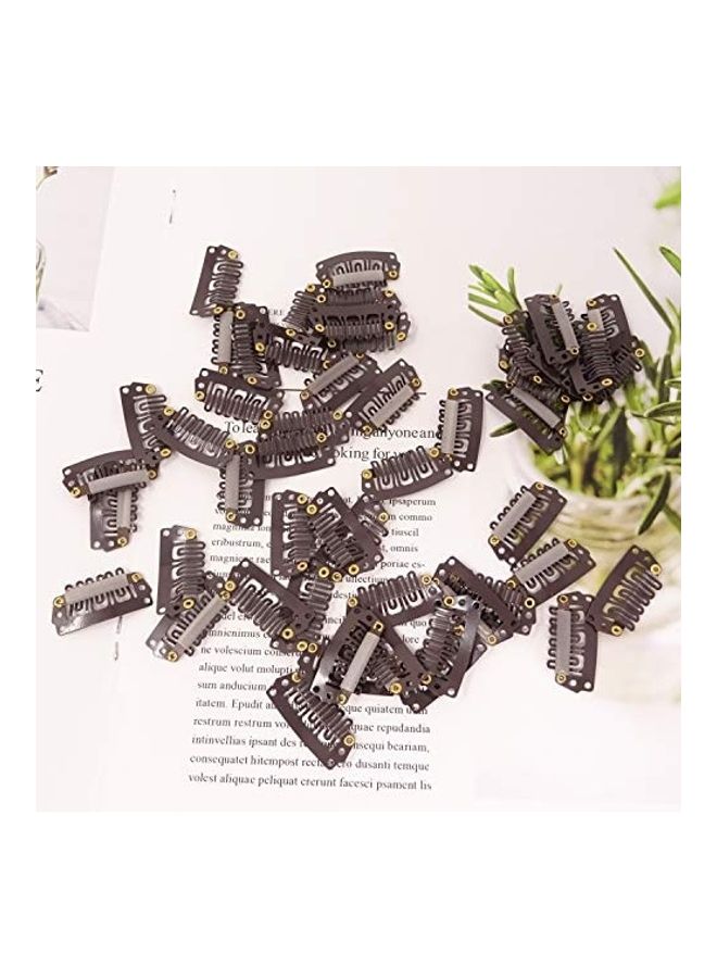HONBAY 50-Piece 6-Teeth U-Shape Snap Clips for Hair Extensions Black 1.1inch - Image 3