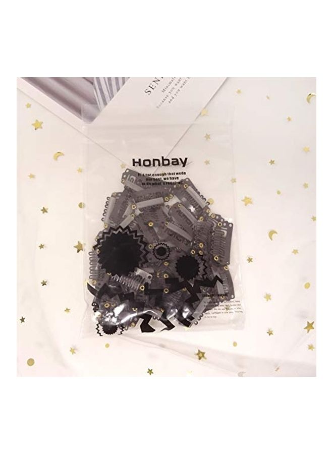 HONBAY 50-Piece 6-Teeth U-Shape Snap Clips for Hair Extensions Black 1.1inch - Image 4