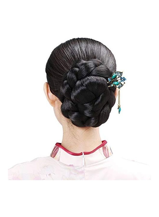 HONBAY - Chinese Style Retro Tassel Butterfly Hair Stick Chopsticks Chignon Hairpin Blue 15.5 x 4cm - Image 1