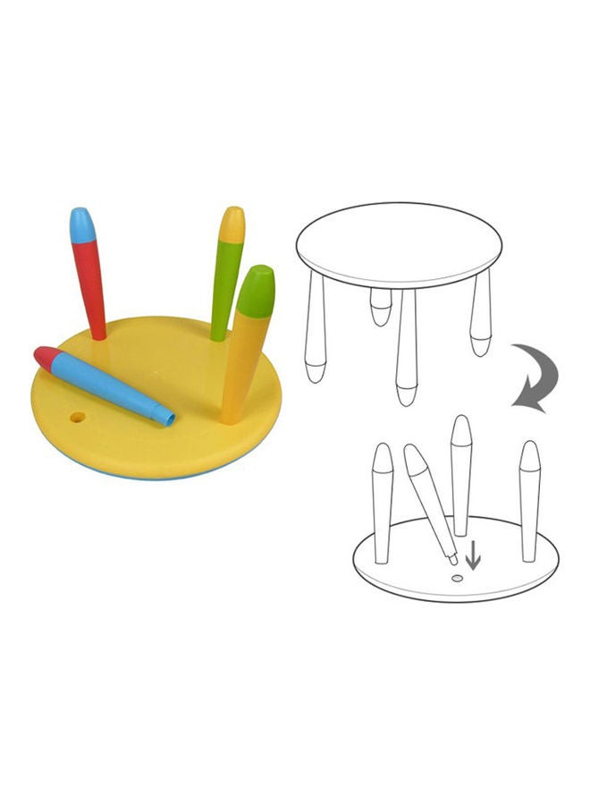 JSAITOYS Children Round Daycare Plastic Table Blue 47x70x70cm  - Image 2