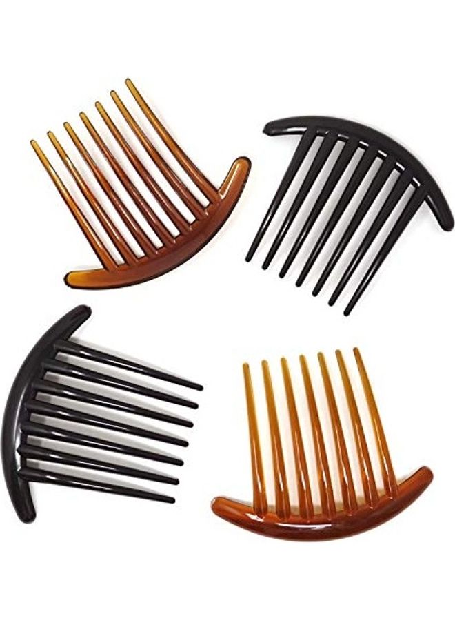 HONBAY 6-Piece Plastic 7 Tooth French Twist Hair Side Combs Clips Accessory for Women and Girls Multicolour 4.02 x 3.27 x 0.71inch - Image 3