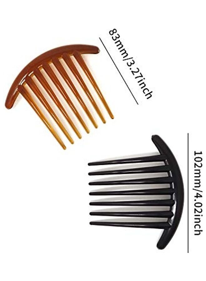 HONBAY 6-Piece Plastic 7 Tooth French Twist Hair Side Combs Clips Accessory for Women and Girls Multicolour 4.02 x 3.27 x 0.71inch - Image 1