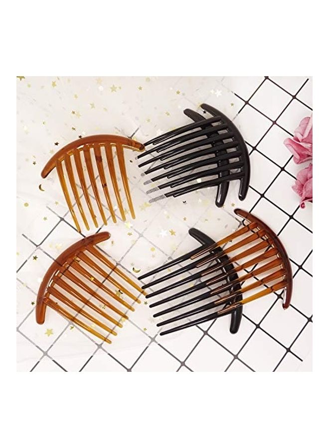 HONBAY 6-Piece Plastic 7 Tooth French Twist Hair Side Combs Clips Accessory for Women and Girls Multicolour 4.02 x 3.27 x 0.71inch - Image 5