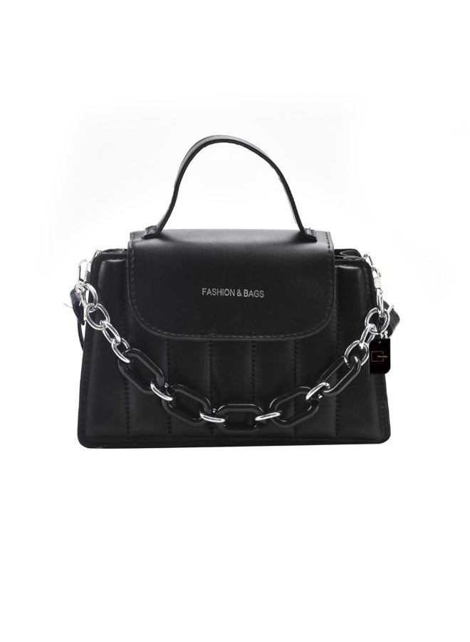 Sharpdo Chain Detail Crossbody Bag Black - Image 1