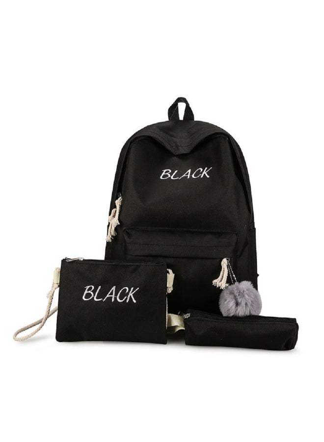 Generic - 3-Piece Kids Oxford Front Pocket Backpack Set Black - Image 1