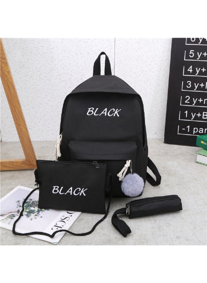 Generic - 3-Piece Kids Oxford Front Pocket Backpack Set Black - Image 1