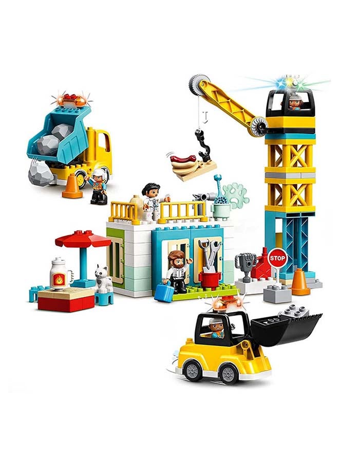LEGO - 10933 Duplo Construction Tower Crane And  Building Toy 123 Pieces 123 2+ Years - Image 1