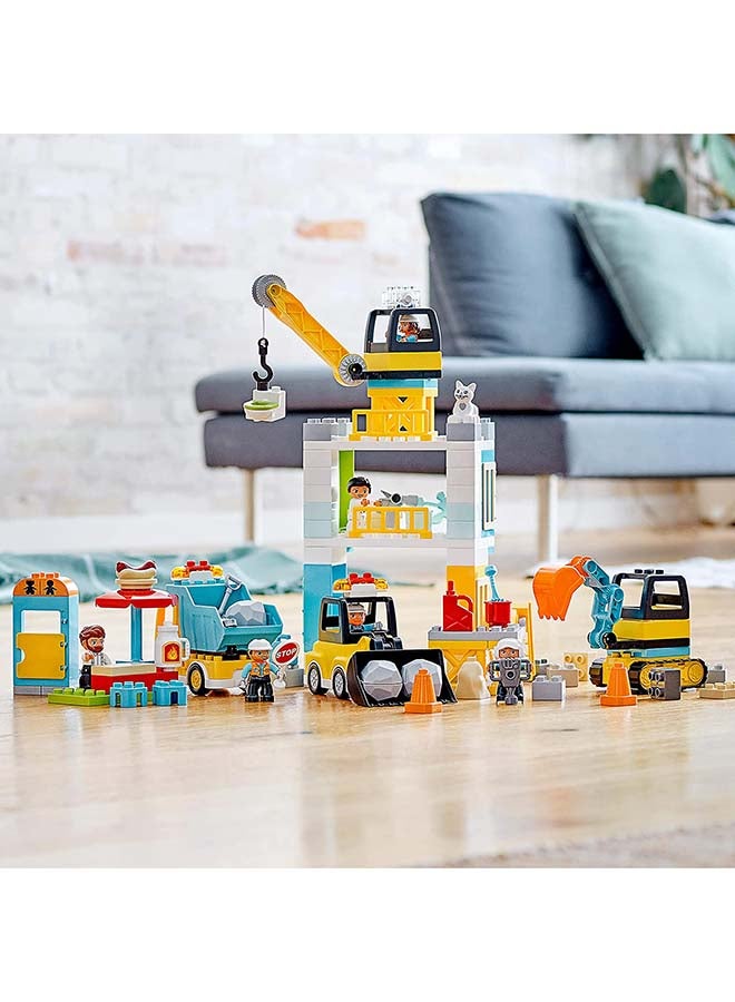 LEGO - 10933 Duplo Construction Tower Crane And  Building Toy 123 Pieces 123 2+ Years - Image 1