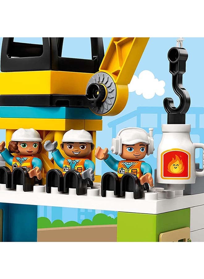LEGO - 10933 Duplo Construction Tower Crane And  Building Toy 123 Pieces 123 2+ Years - Image 1