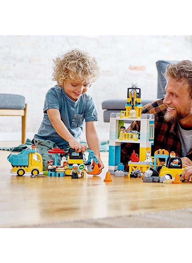 LEGO - 10933 Duplo Construction Tower Crane And  Building Toy 123 Pieces 123 2+ Years - Image 1