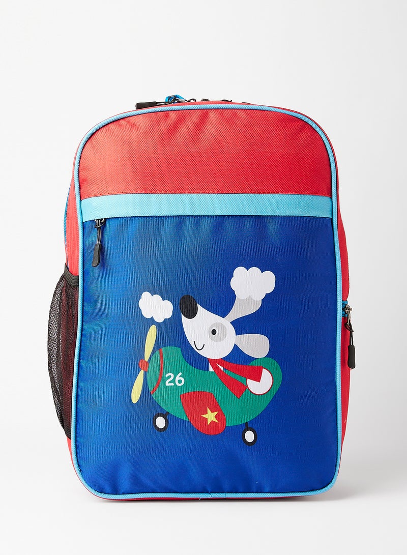 Combo of Animal Printed Polyester Kids Backpack with zip closure Ideal for 6-8 years age group, Plastic Sipper And Polyester Pouch Navy/Red/Green - v1635936462/N49566400A_2