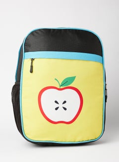 LIONBONE Apple Printed Polyester Kids Backpack with zip closure Ideal for 6-8 years age group, Plastic Sipper And Polyester Pouch Yellow/Black/Green  - Image 2