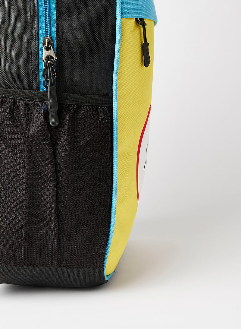LIONBONE Apple Printed Polyester Kids Backpack with zip closure Ideal for 6-8 years age group, Plastic Sipper And Polyester Pouch Yellow/Black/Green  - Image 4