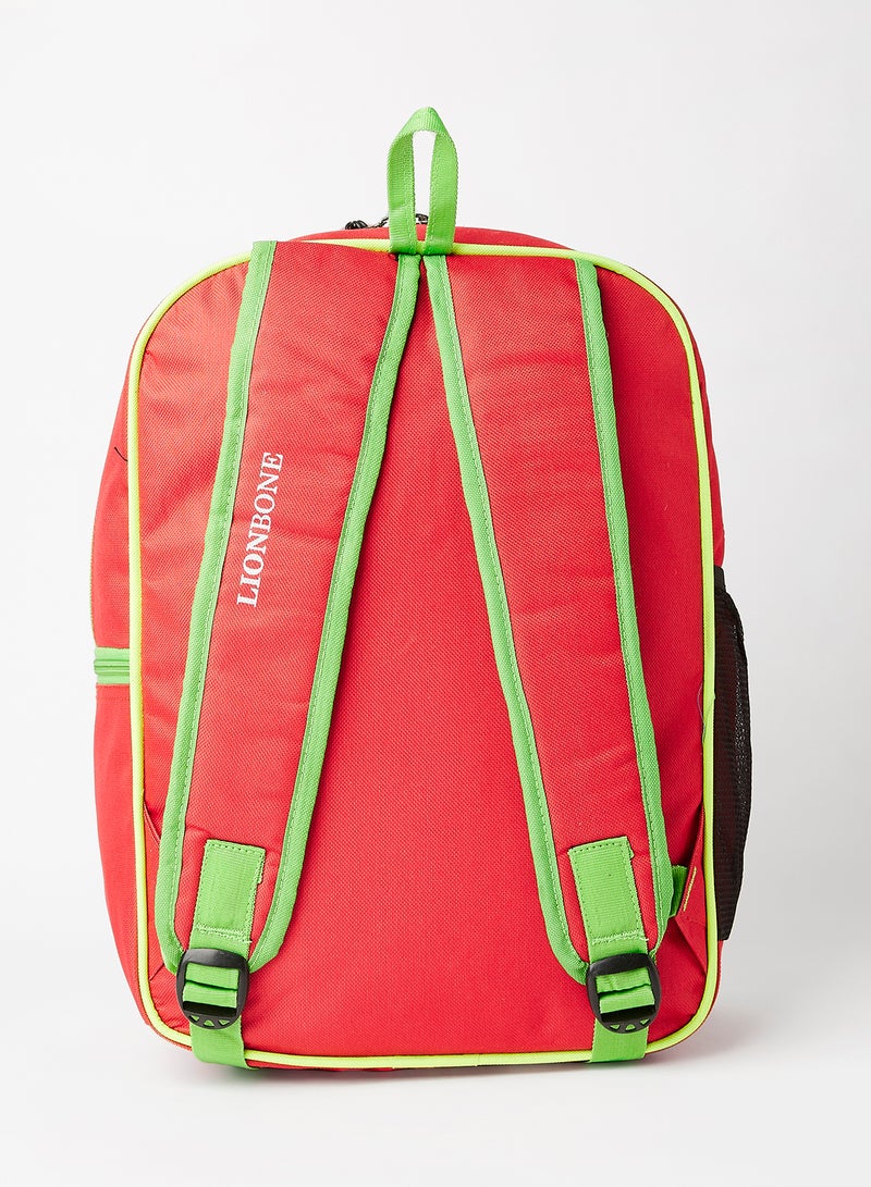 LIONBONE Ladybug Printed Polyester Kids Backpack with zip closure Ideal for 6-8 years age group, Plastic Sipper And Polyester Pouch White/Red/Green  - Image 3