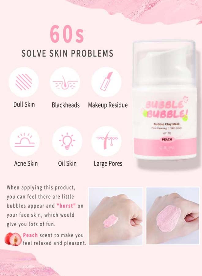 GIRLPAL - Peach Bubble Clay Mask 30grams - Image 1