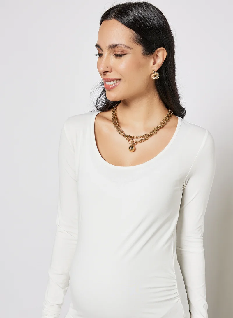 Mamalicious Long Sleeve Maternity Top (Pack of 2) Black
