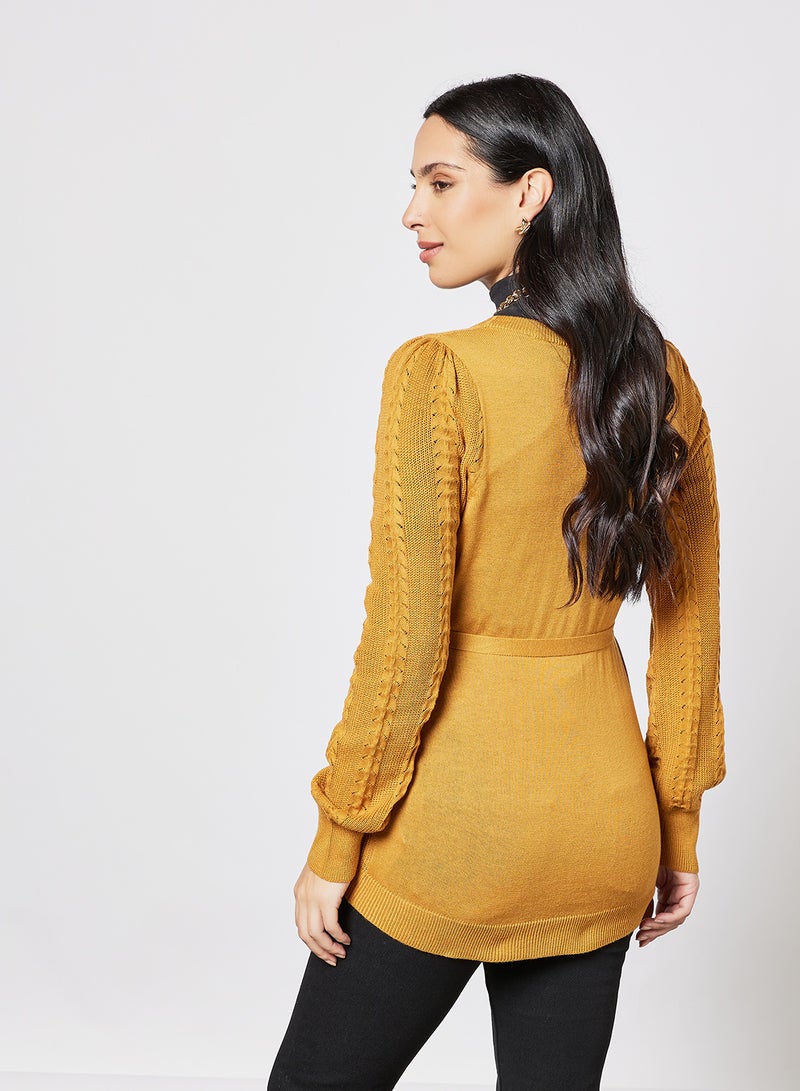 Mamalicious Knitted 2-in-1 Maternity Top Yellow  - Image 2