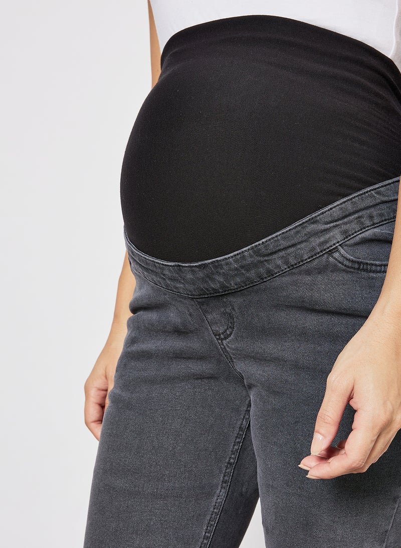 NEW LOOK - Maternity Ripped Mom Jeans Black - Image 1