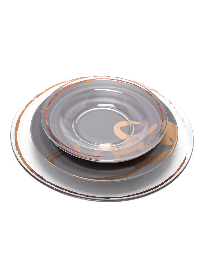 La Mesa 16-Piece New Bone Dinner Set Grey/Gold 13inch  - Image 3