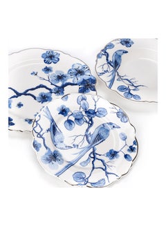 La Mesa 18-Piece Flower Dinner Set Blue/White 10.5inch  - Image 2