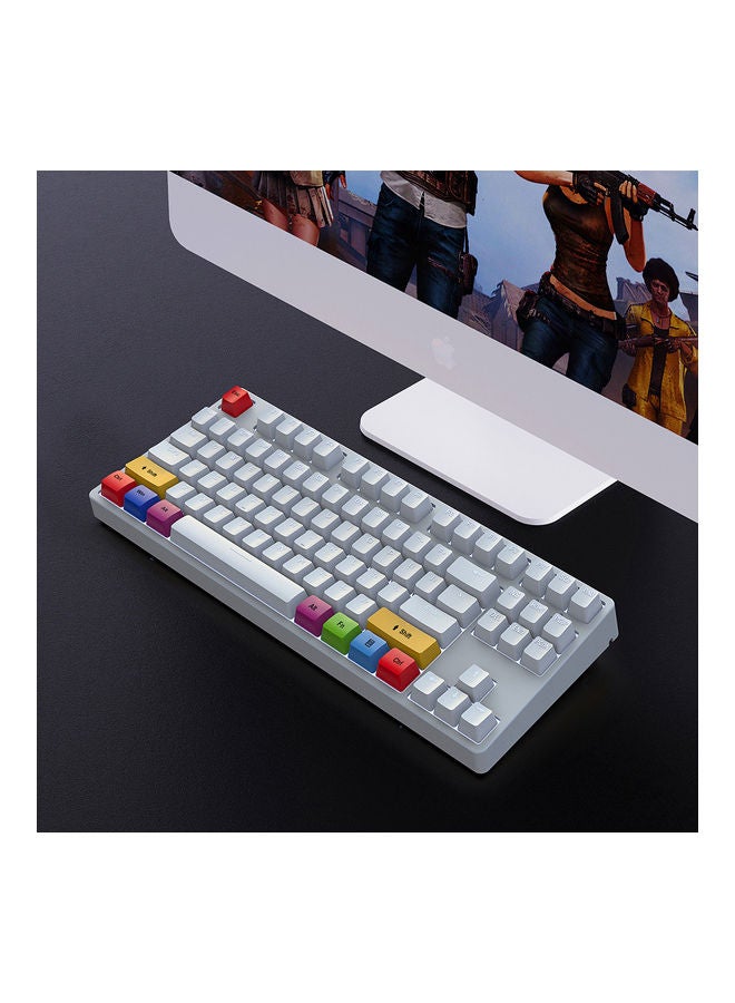 HXSJ - 87 Keys Wired Mechanical Keyboard White(Red Switches) - Image 1