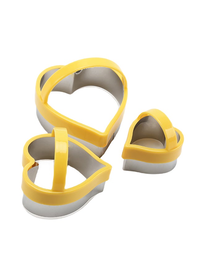 Penguen 3 Piece Heart Shape Cookie Cutter Yellow 7.5x8.4x6.1cm - Image 2