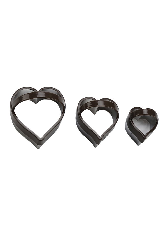 3 Piece Heart Shape Cookie Cutter Brown 7.5x8.4x6.1cm - v1635940142/N50597176A_2