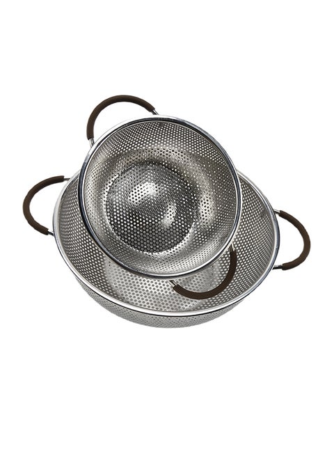 2-Piece Colander Silver 32x25.5x10cm