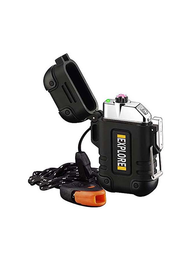 Explorer Arc Lighter Outdoor Waterproof Windproof Plasma Lighter Rechargeable USB Electronic Lighters with Emergency Whistle for Camping,Adventure,EDC Survival Tactical Gear 0.26kg  - Image 1