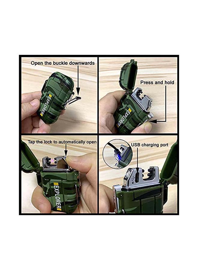 Explorer - Electric Lighter Rechargeable USB, USB Lighter with Dual Arc, Waterproof Electric Lighter, Flameless Windproof Rechargeable Lighter for Camping Hiking Outdoor Adventure 0.24kg - Image 1