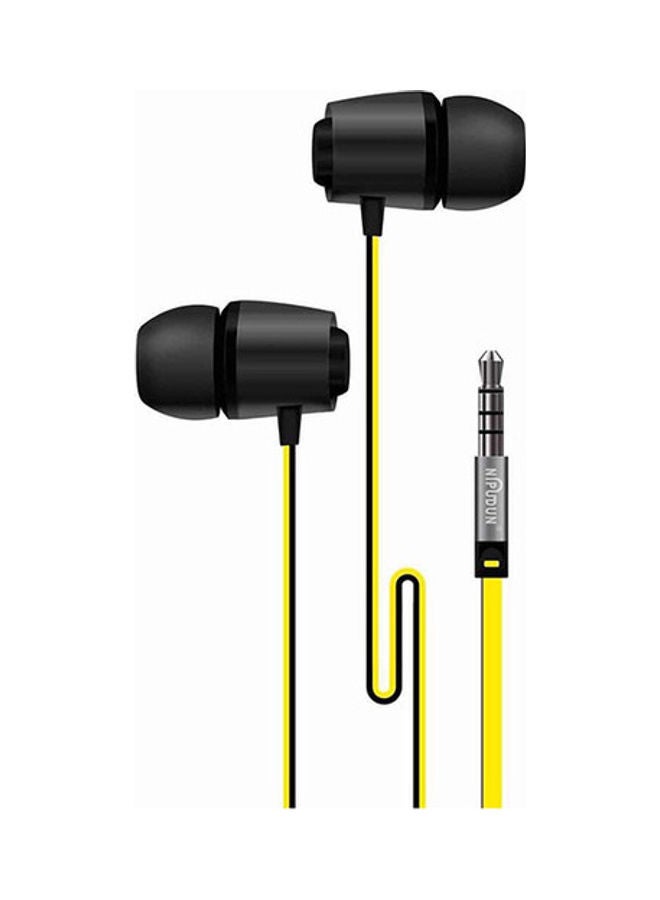 NIPUDUN In-Ear Wired Headphones Black/Yellow  - Image 3