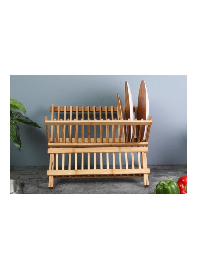 Pan Home Bamboo Foldable Dish Rack Brown 40x32x26cm  - Image 2