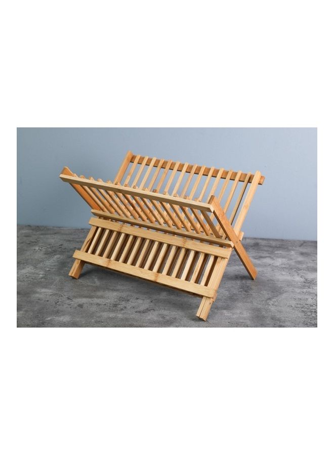 Pan Home Bamboo Foldable Dish Rack Brown 40x32x26cm  - Image 1