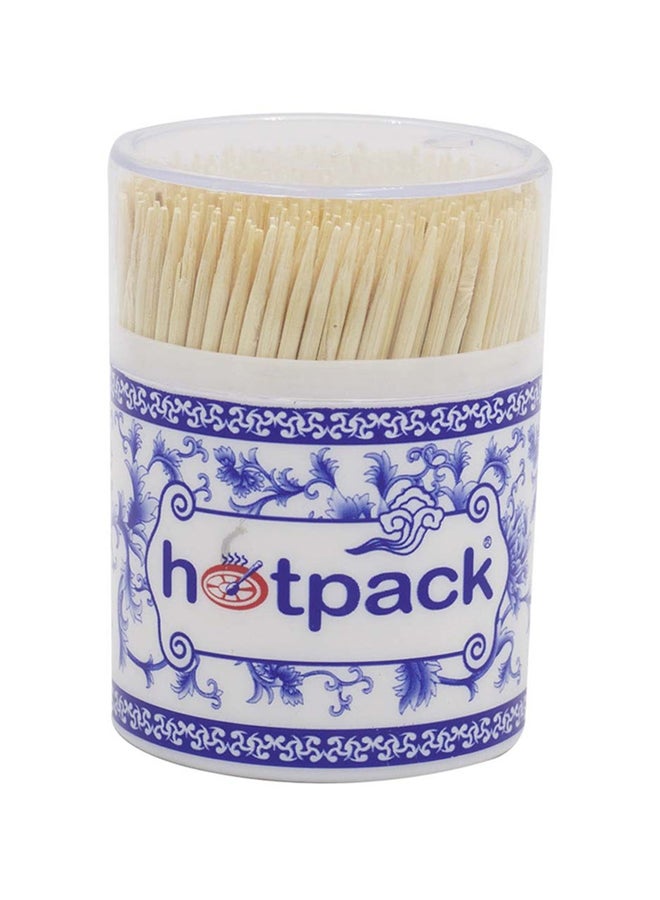 Hotpack 400-Piece Wooden Tooth Pick Set Beige 400x5cm  - Image 1