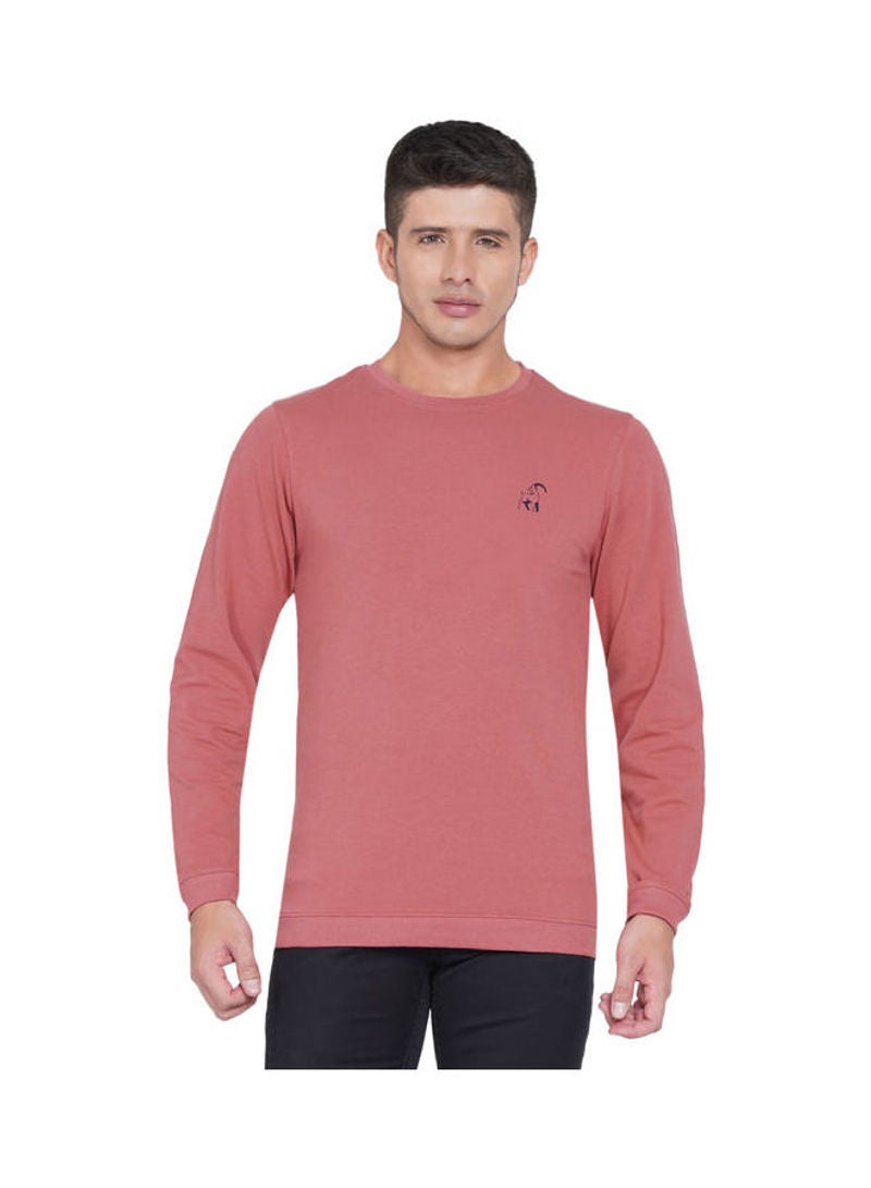 لورين سميث سويت شيرت كاجوال بفتحةِ رقبة مستديرة زهري - Image 1