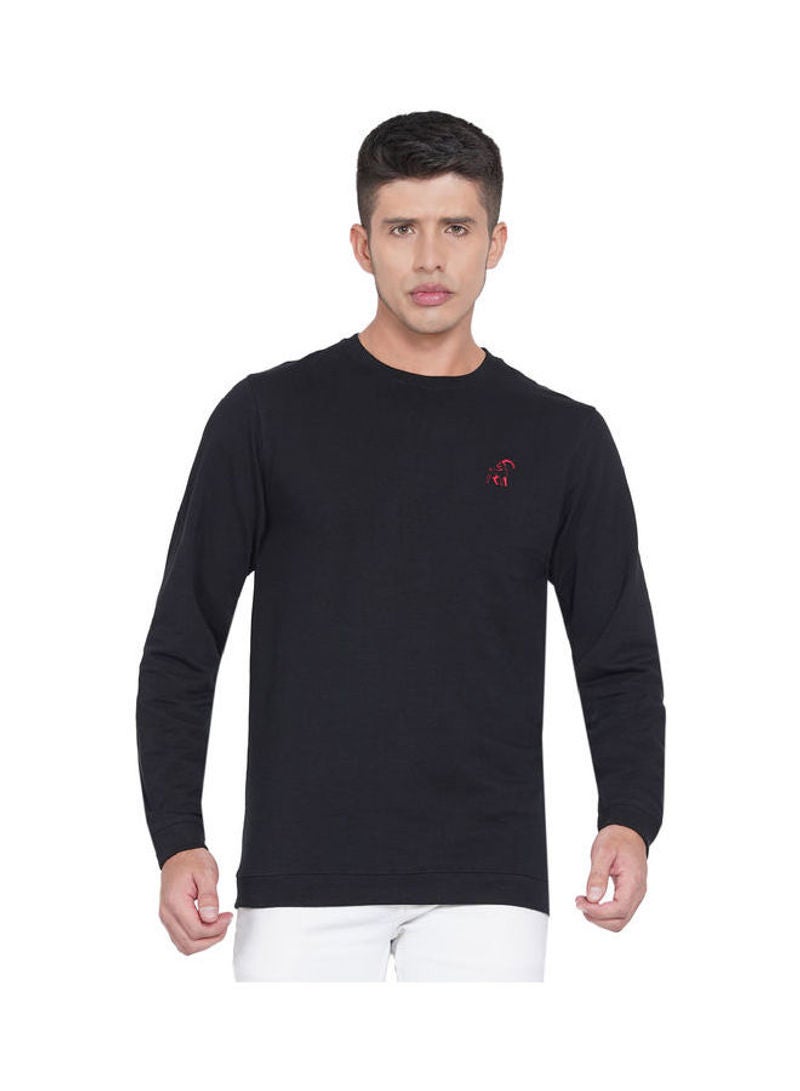 لورين سميث سويت شيرت كاجوال بفتحةِ رقبة مستديرة أسود - Image 1