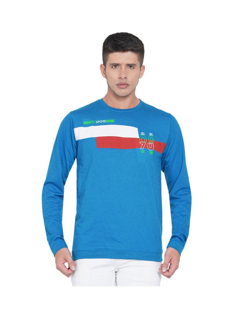 لورين سميث سويت شيرت كاجوال بفتحةِ رقبة مستديرة حبر/ أبيض/ مارون - Image 1