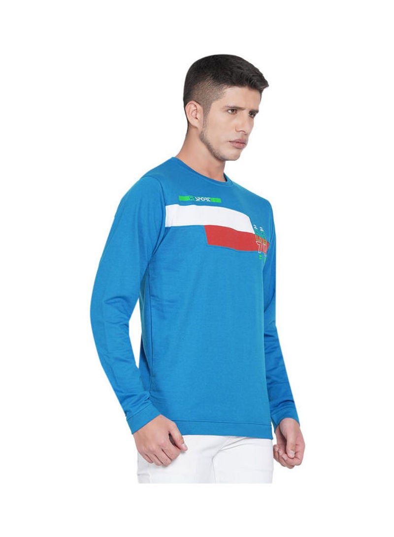 لورين سميث سويت شيرت كاجوال بفتحةِ رقبة مستديرة حبر/ أبيض/ مارون - Image 3