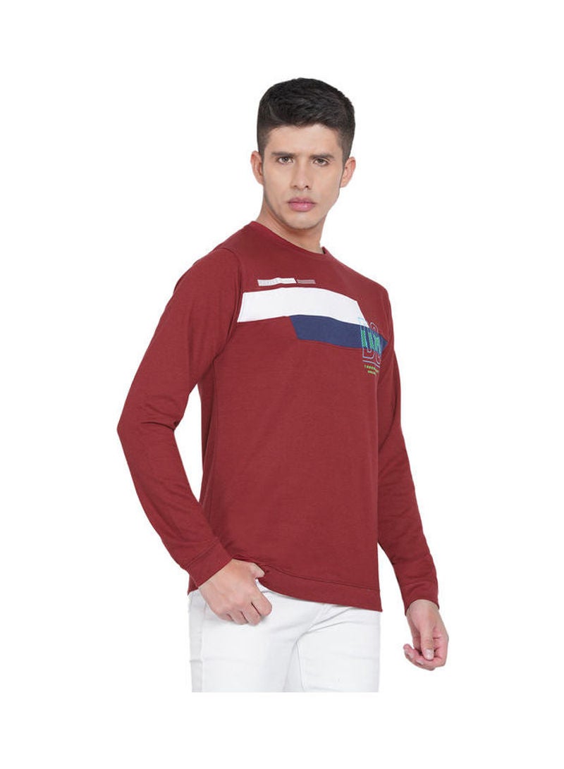 لورين سميث سويت شيرت كاجوال بفتحةِ رقبة مستديرة أحمر/أبيض/أزرق بحري - Image 3