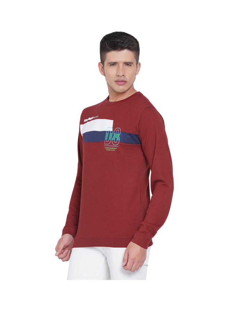 لورين سميث سويت شيرت كاجوال بفتحةِ رقبة مستديرة أحمر/أبيض/أزرق بحري - Image 4