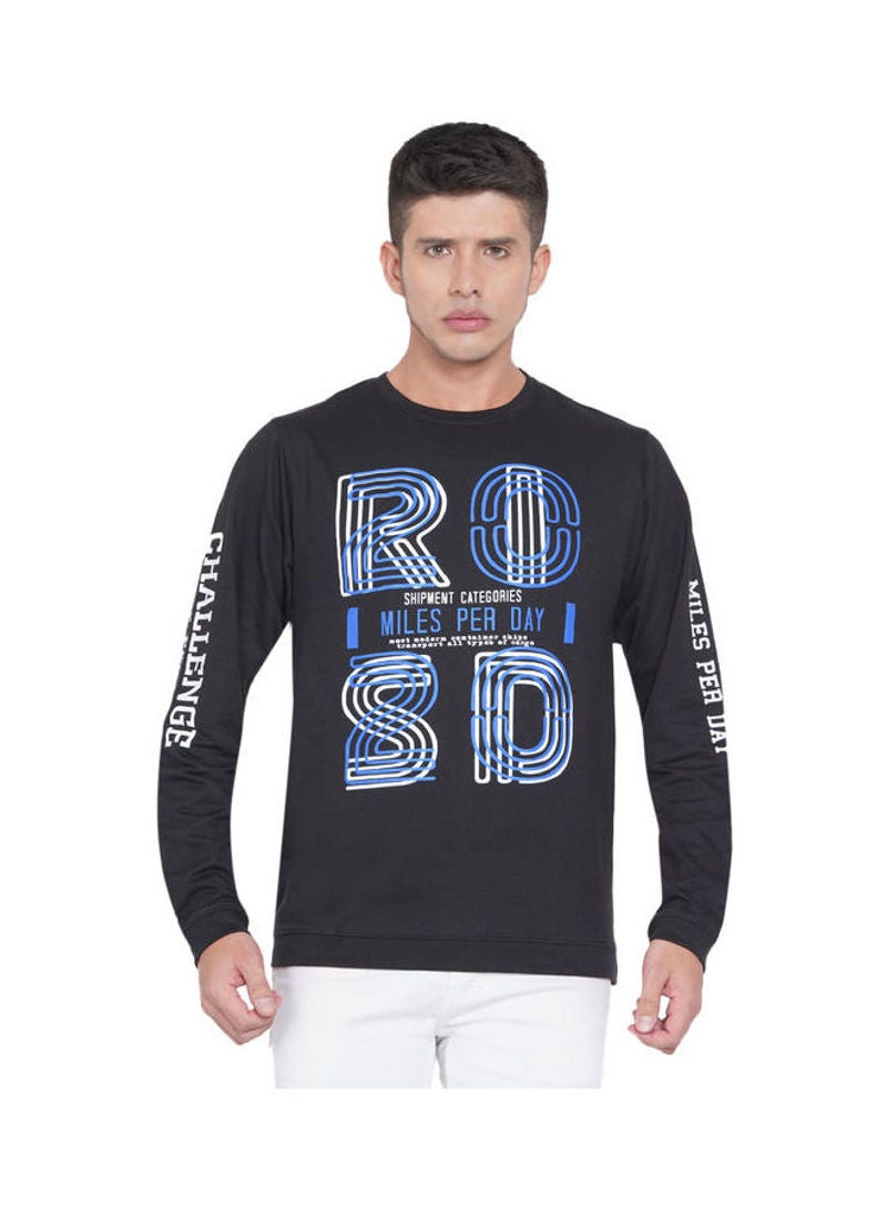 لورين سميث سويت شيرت كاجوال بفتحةِ رقبة مستديرة أسود - Image 1