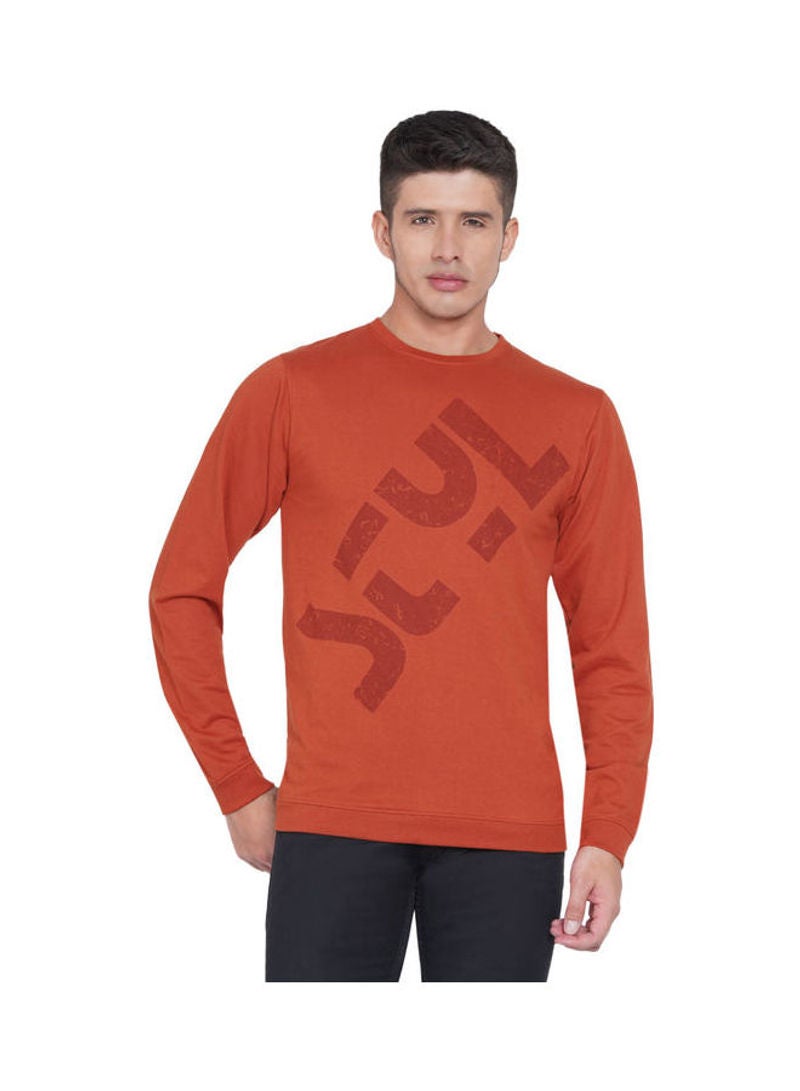 لورين سميث سويت شيرت كاجوال بفتحةِ رقبة مستديرة برتقالي - Image 1