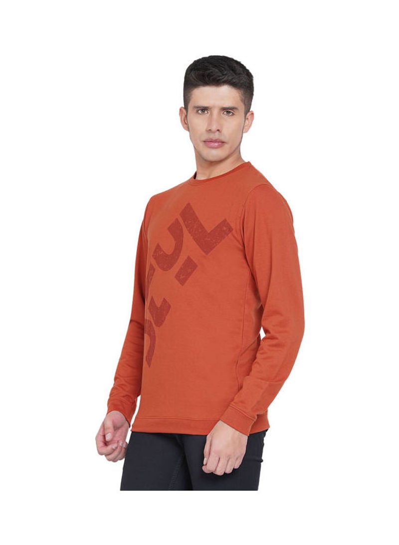 لورين سميث سويت شيرت كاجوال بفتحةِ رقبة مستديرة برتقالي - Image 4