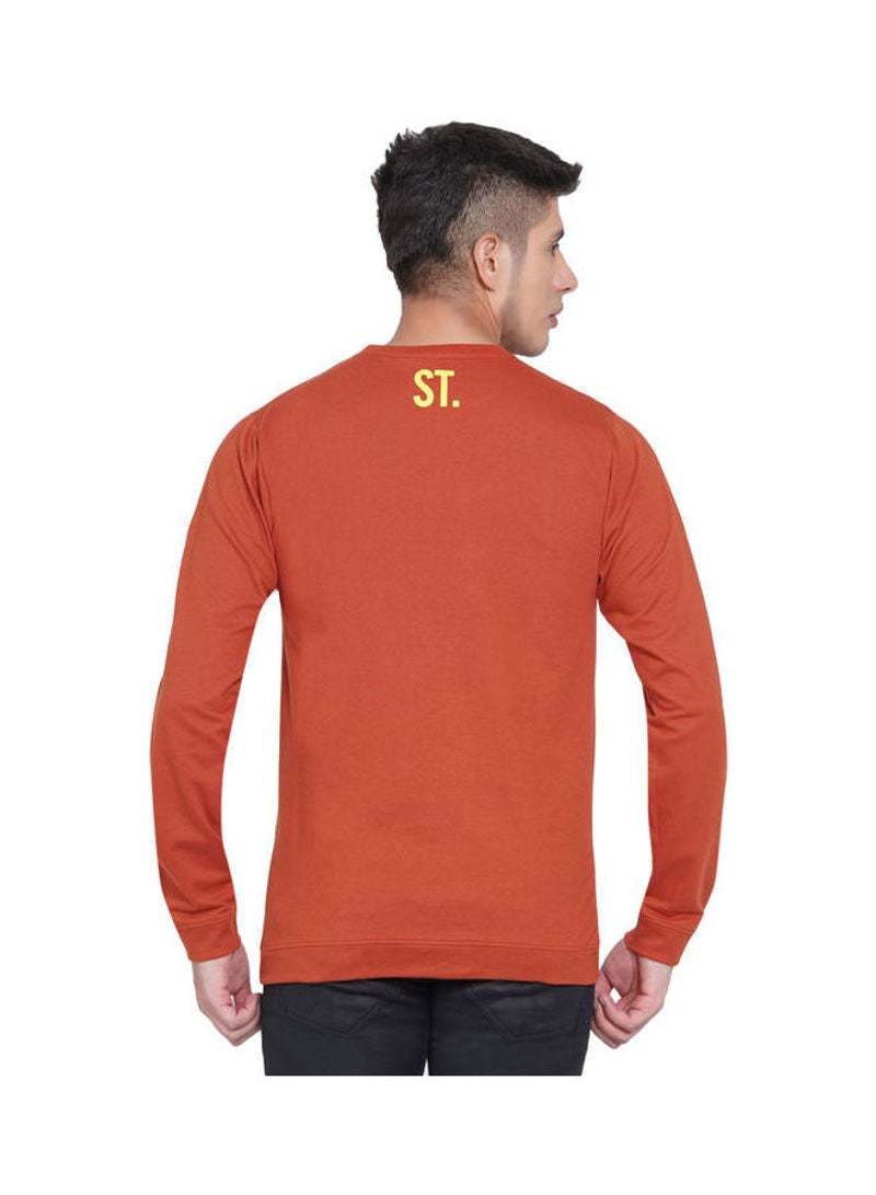 لورين سميث سويت شيرت كاجوال بفتحةِ رقبة مستديرة برتقالي - Image 2