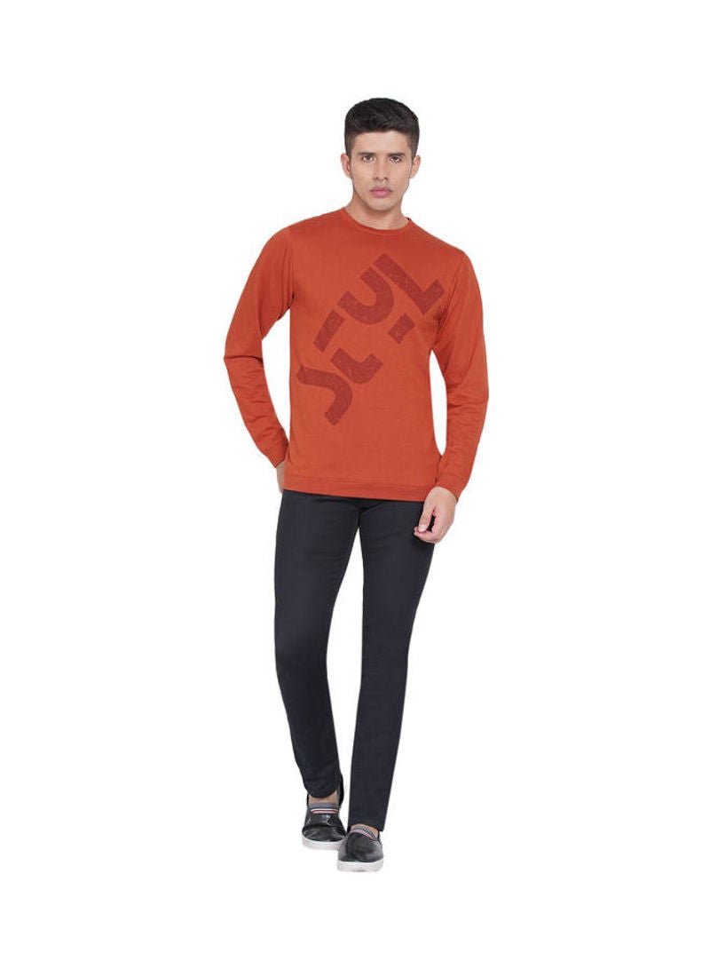 لورين سميث سويت شيرت كاجوال بفتحةِ رقبة مستديرة برتقالي - Image 5