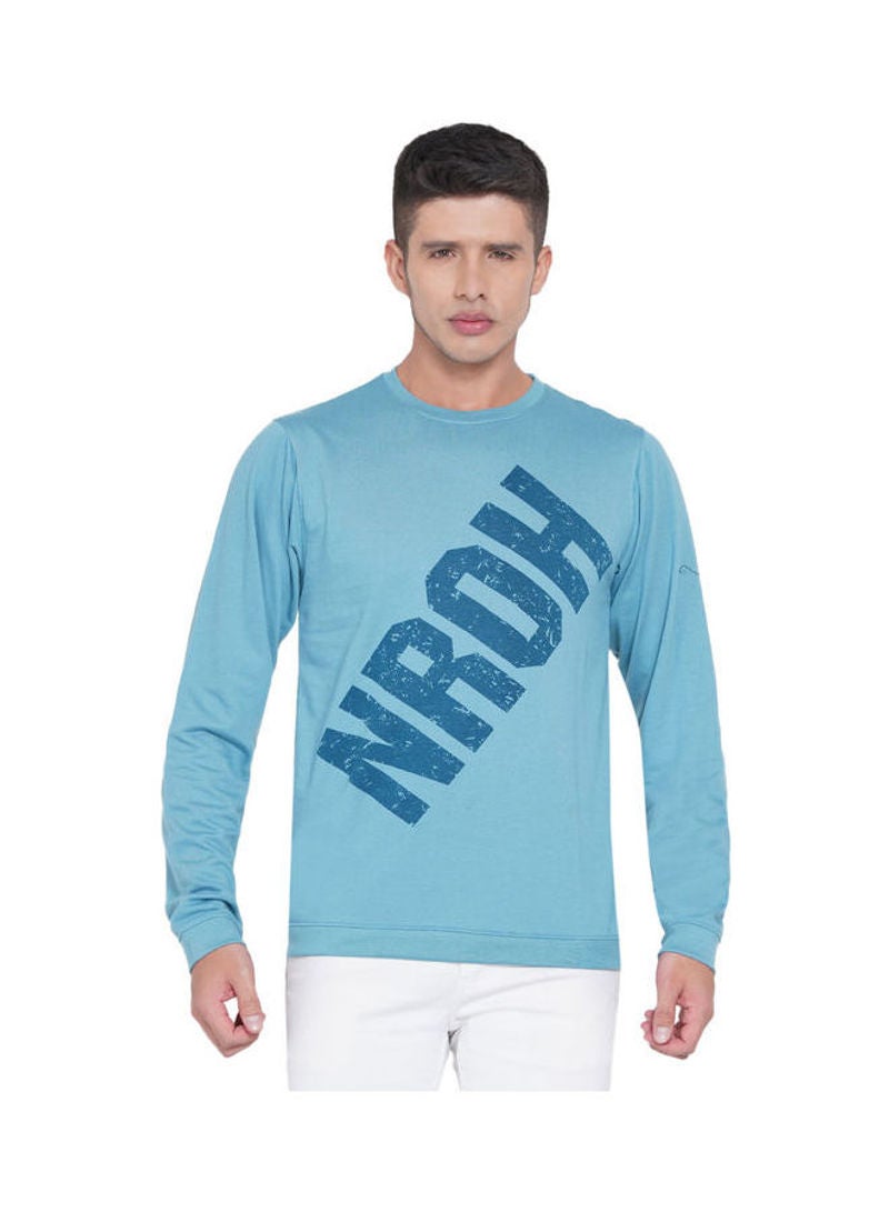 LAUREN Smith Casual Crew Neck Sweatshirt Light Teal - Image 1