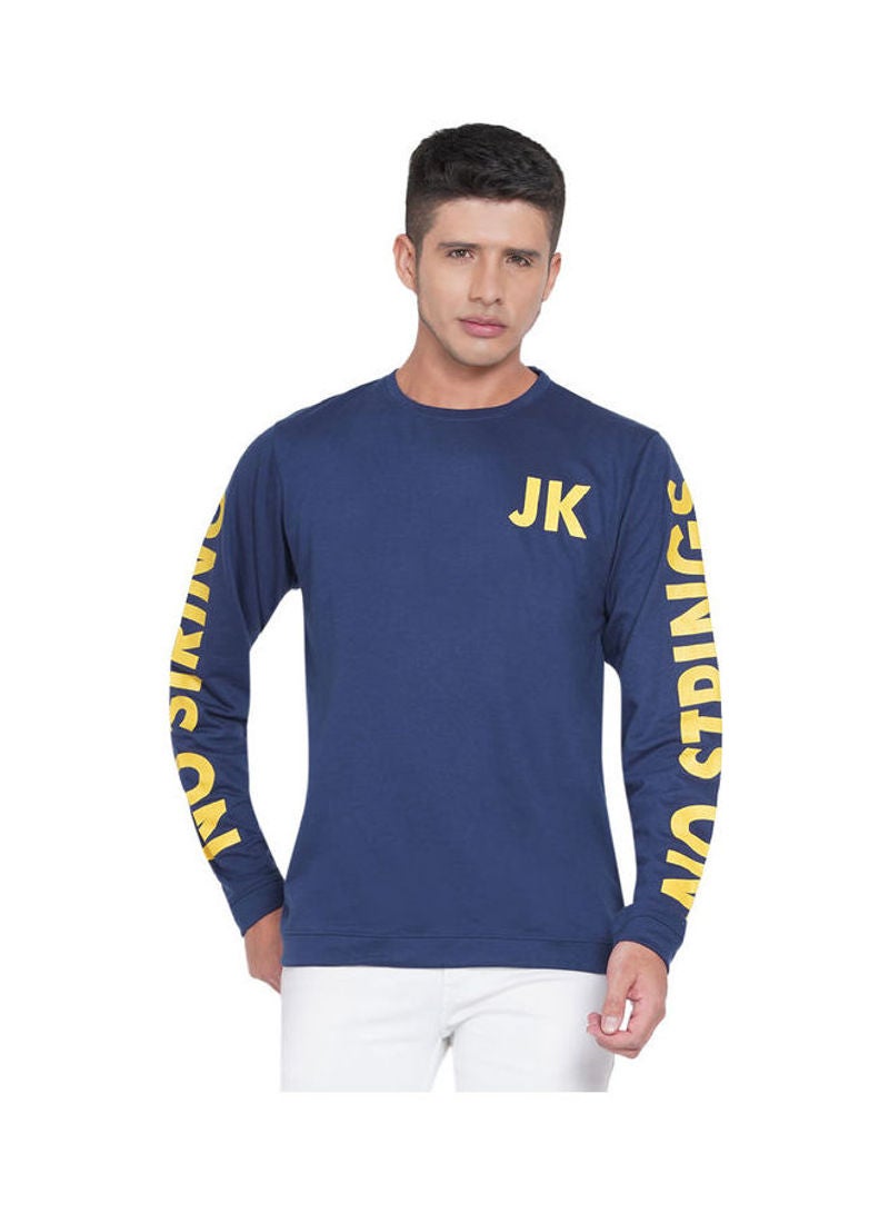 لورين سميث سويت شيرت كاجوال بفتحةِ رقبة مستديرة كحلي - Image 1