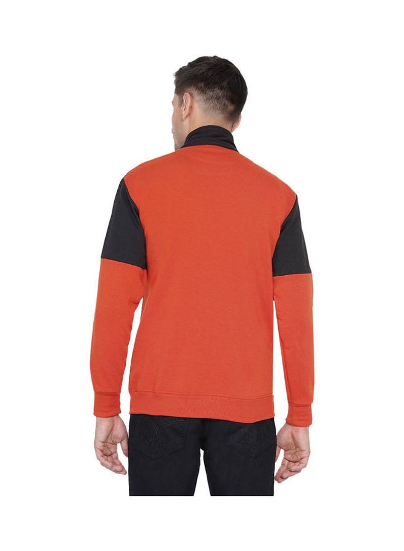 ASHTON BROWN Authentic Full Zip Collar Jacket Orange/White/Black  - Image 4